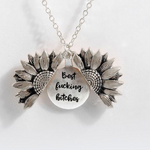 Sunflower Double-layer Lettering Necklace
