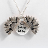 Sunflower Double-layer Lettering Necklace
