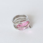 Zircon Ring Peach Blossom Crystal
