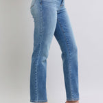 Judy Blue Full Size Run Vintage Wash Thermal Straight Jeans
