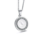 Stainless Steel Rhinestone Prayer English Scripture Pendant
