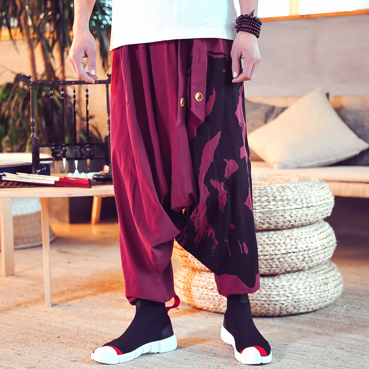 Chinese style nine-point pants
