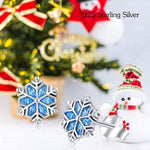 925 Sterling Silver Snowflake Hypoallergenic Stud Earrings Jewelry
