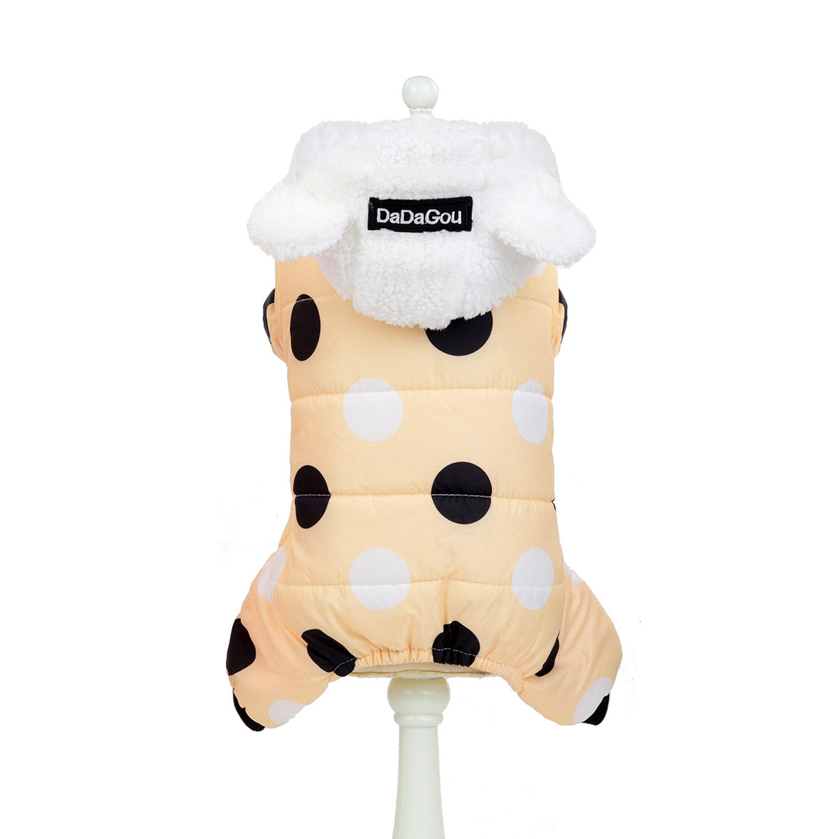 Warm big polka dot four-leg cotton coat
