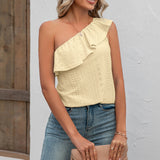 Eyelet One-Shoulder Tank
