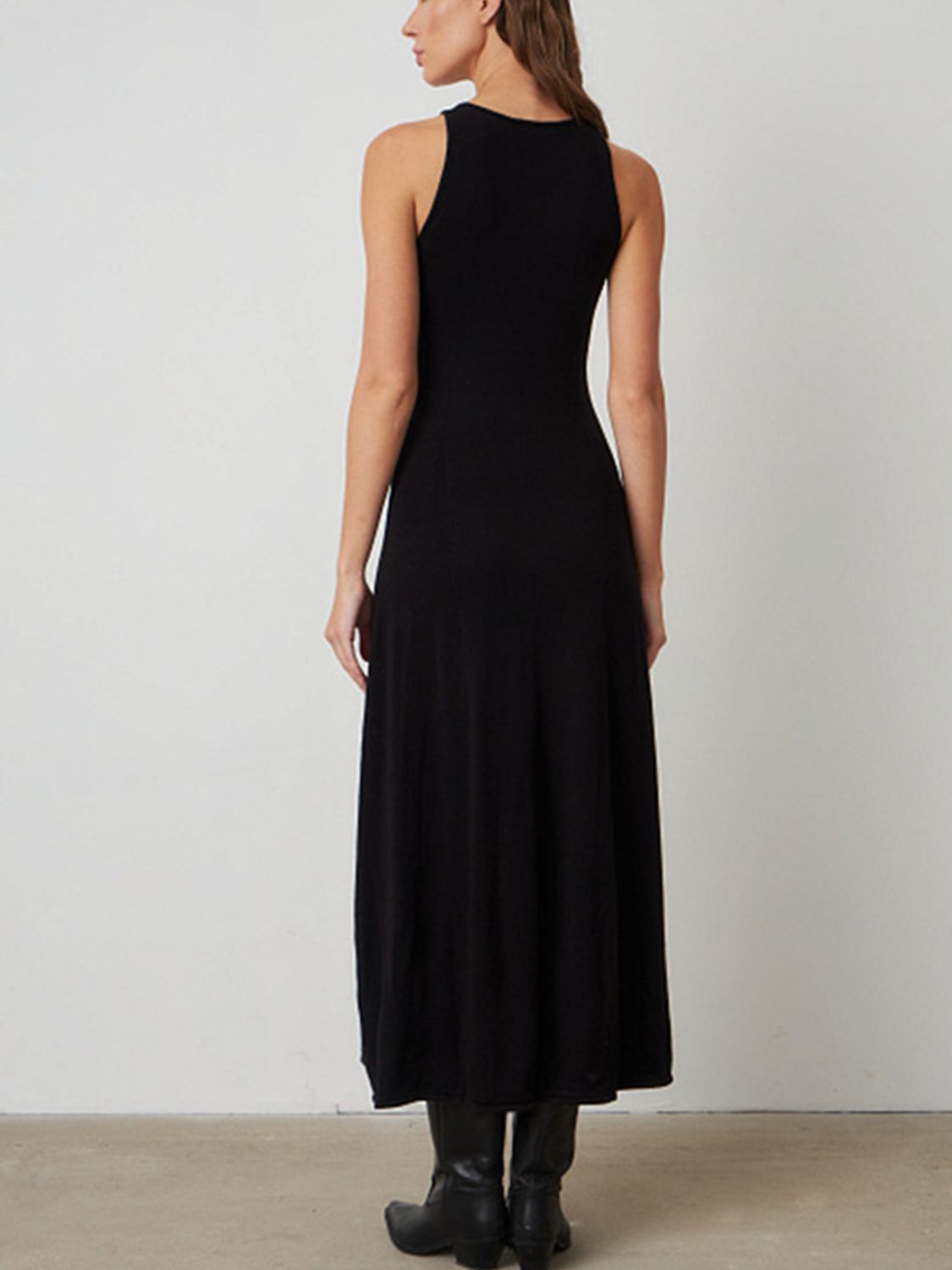 Side Slit Round Neck Sleeveless Dress
