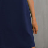 Round Neck Puff Sleeve Mini Dress
