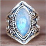 Antique silver vintage moonstone ring bracelet
