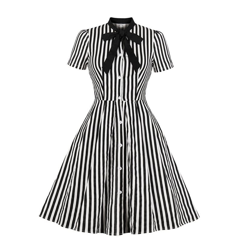 Striped button vintage dress
