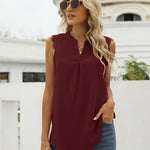 Eyelash Trim Spliced Lace Sleeveless Top
