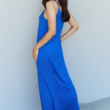 Ninexis Good Energy Full Size Cami Side Slit Maxi Dress in Royal Blue
