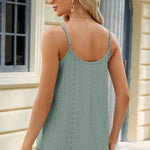 Eyelet Scoop Neck Ruched Cami
