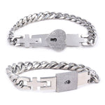 Titanium Steel Couple Love Lock, Bracelet, Key Set, Necklace
