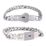 Titanium Steel Couple Love Lock, Bracelet, Key Set, Necklace
