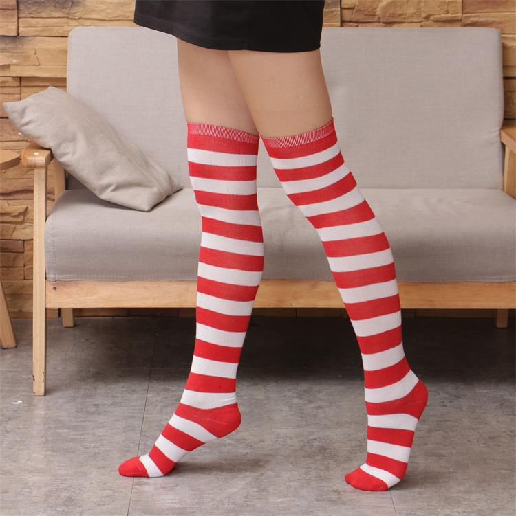 Wild striped long tube bottoming socks
