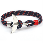 Anchor whale tail umbrella rope handmade couple bracelet
