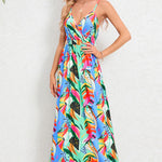 Printed Surplice Maxi Cami Dress
