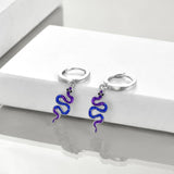 Snake Earrings for Women Sterling Silver Dainty Snake Shaped Huggie Hoop Earrings Jewelry Gifts
