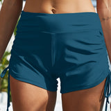 Drawstring Mid-Rise Waist Swim Shorts
