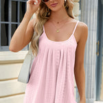 Eyelet Scoop Neck Ruched Cami
