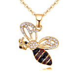 Summer Jewelry Necklace Lady Cartoon Cute Drop Oil Studded Bee Pendant
