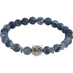 Natural Stone Owl Head Yoga Bracelet
