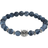 Natural Stone Owl Head Yoga Bracelet
