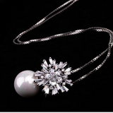 Pearl zircon necklace
