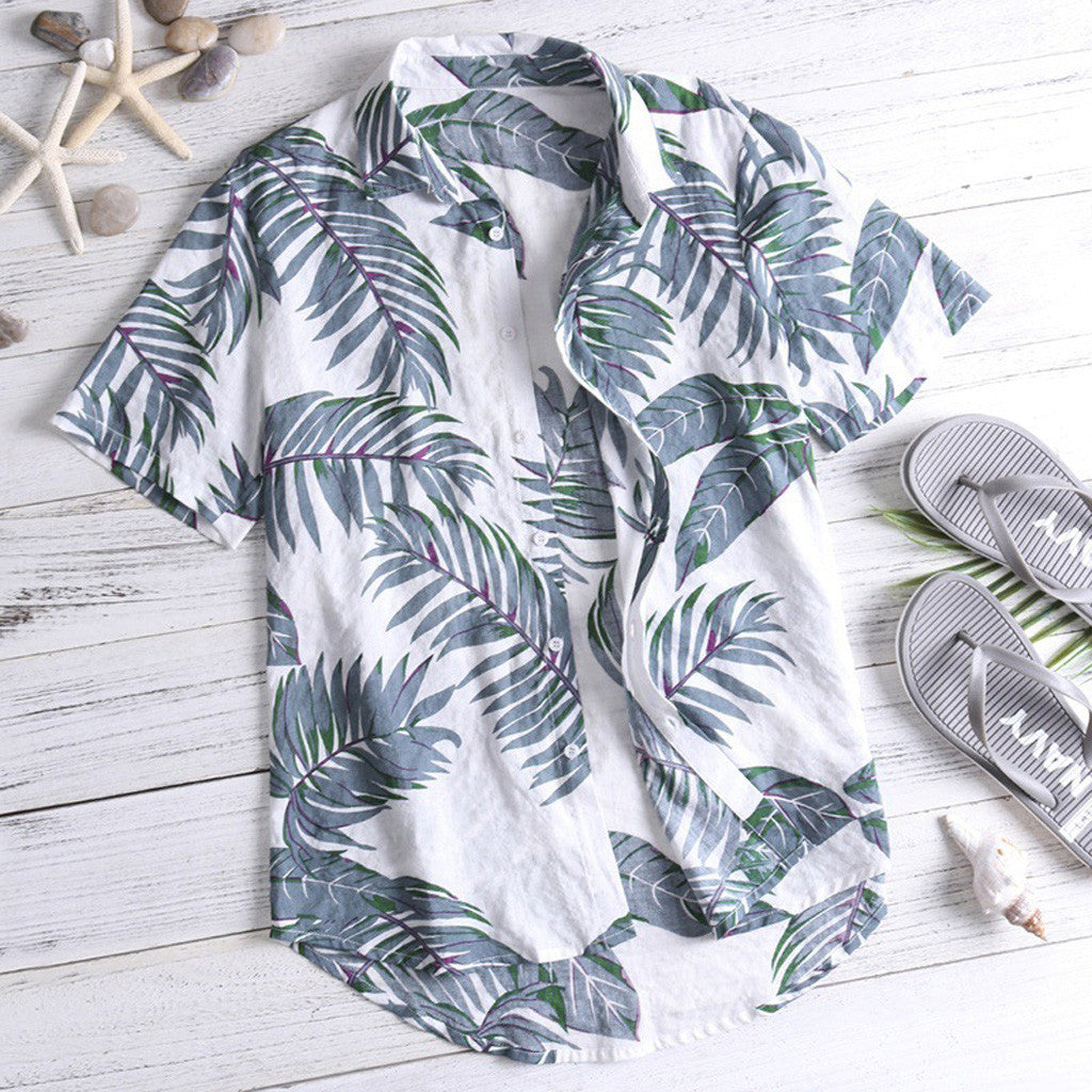 Beach holiday print men's shirt
