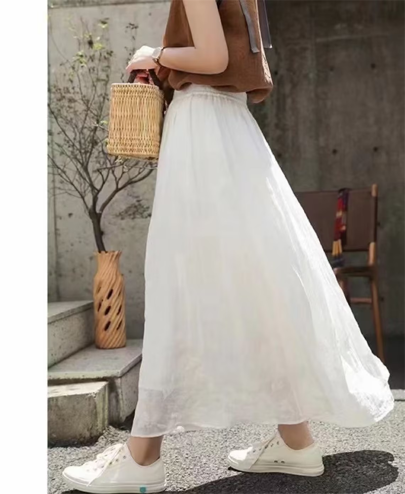 Women's Fashion Temperament Solid Color Skirt
