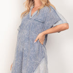 VERY J Short Sleeve V-Neck Tee Dress
