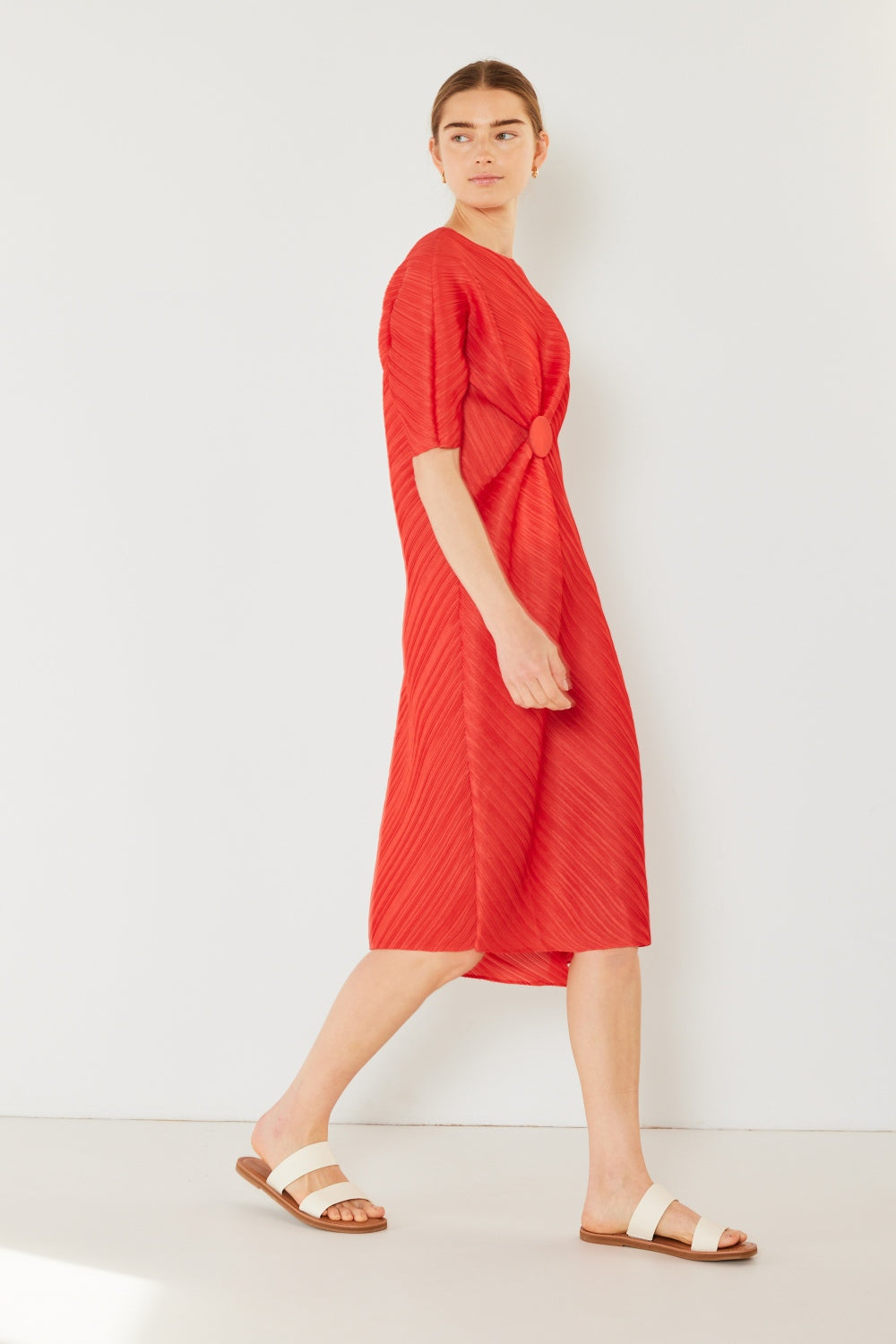 Marina West Swim Pleated Dolman Sleeve Dress
