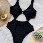 Cutout Plunge One-Piece Swimwear
