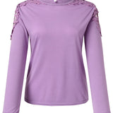 Full Size Cutout Round Neck Long Sleeve T-Shirt
