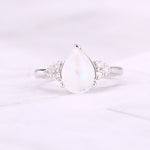 Natural Semi-Precious Moonstone Ring Simple
