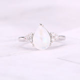 Natural Semi-Precious Moonstone Ring Simple
