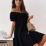 Full Size Ruffled Off-Shoulder Short Sleeve Dress
