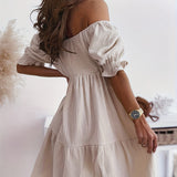 Full Size Ruffled Off-Shoulder Short Sleeve Dress
