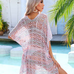 Slit Openwork V-Neck Cover Up
