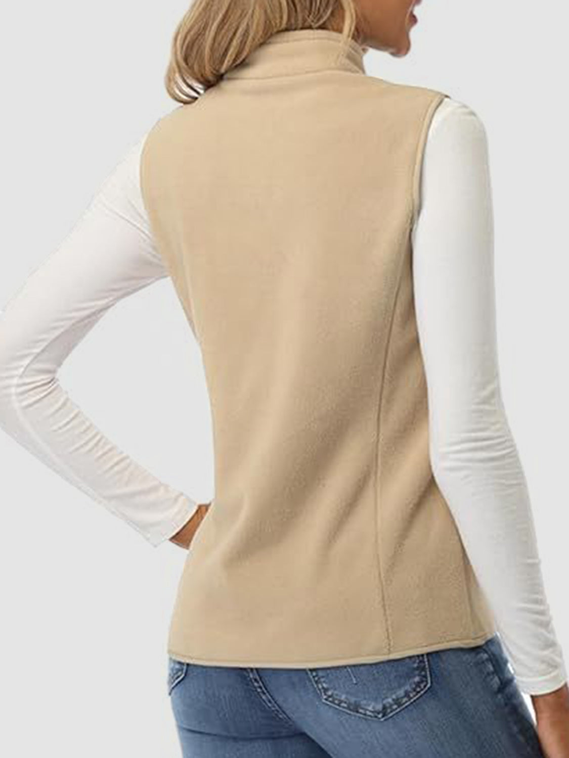 Zip Up Turtleneck Vest with Pockets
