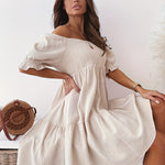 Full Size Ruffled Off-Shoulder Short Sleeve Dress
