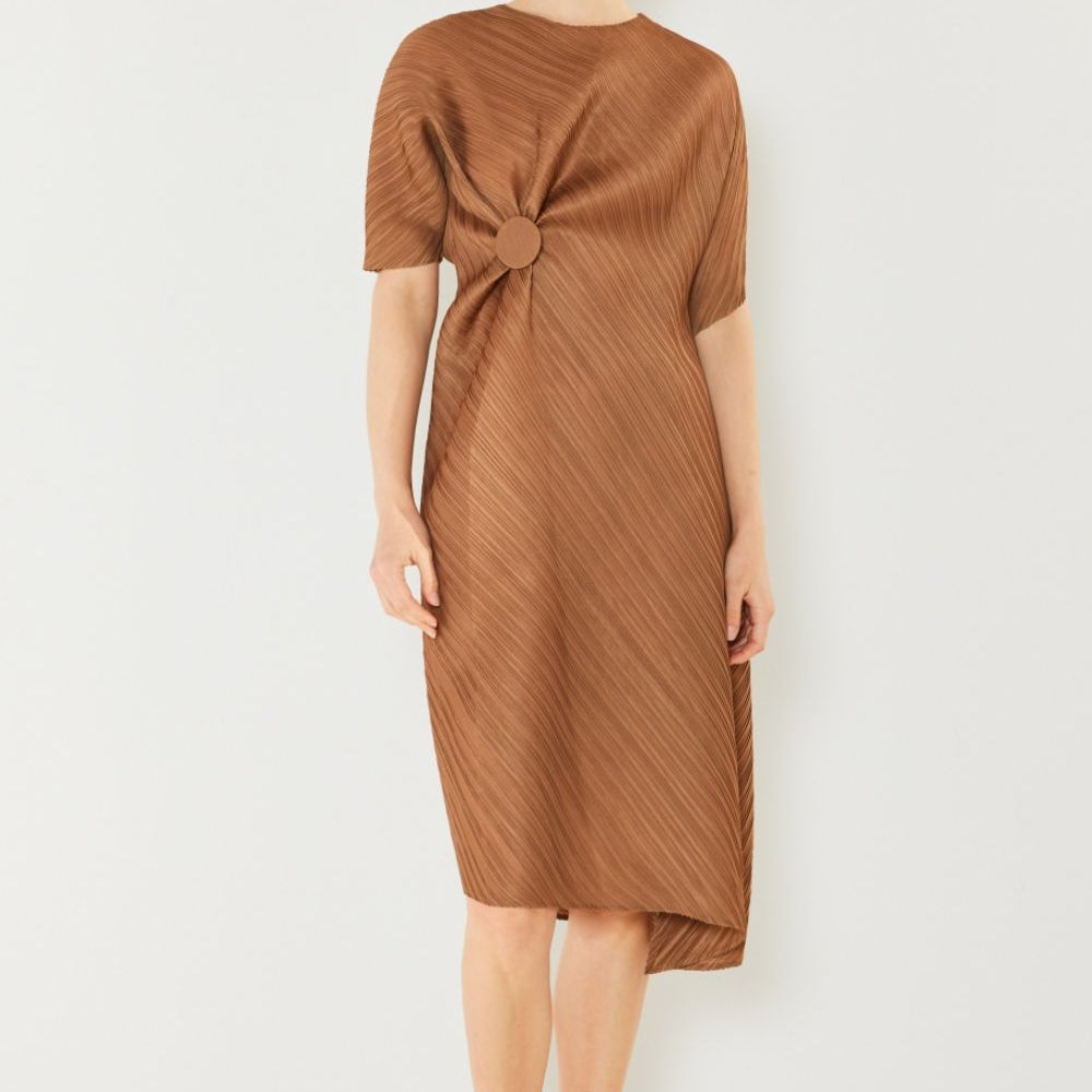 Marina West Swim Pleated Dolman Sleeve Dress
