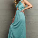 Ninexis Know Your Worth Criss Cross Halter Neck Maxi Dress
