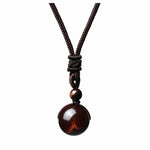 Fashion 16mm Natural Obsidian Pendant Amethyst Necklace For Men And Women
