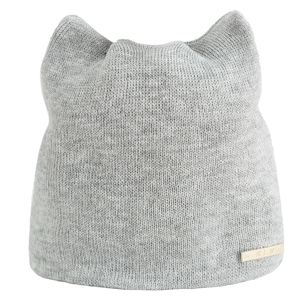 Cat Ears Knitted Pullover Hat Ladies
