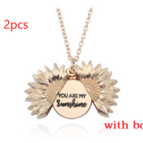 Sunflower Double Lettering Necklace
