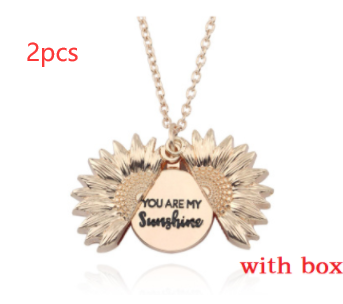 Sunflower Double Lettering Necklace
