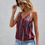 Striped Surplice Neck Cami
