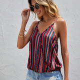 Striped Surplice Neck Cami
