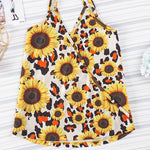 Printed Surplice Spaghetti Strap Cami
